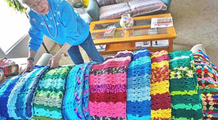 Kathy Norris Crochets over 200 Blankets for Veterans