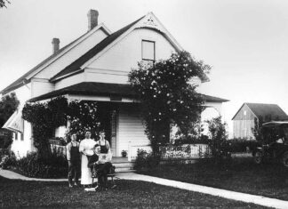 The Vincent Family of Tigardville Dr. Sylvester (seated) with his second wife, Elizabeth, and two sons, George and Arthur, at their home at the intersection of McDonald and 102nd. Dr.