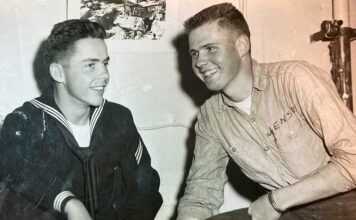 Tigard Vietnam veteran had front row seat to American atomic testing In this photo Larry Jensen (right) poses with former Tigard High School classmate Charlie Rayner, whose twin sister Lois still lives in Tigard.