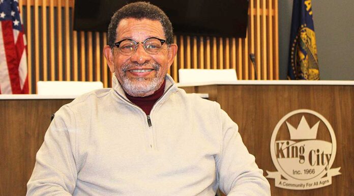 Retiring King City Mayor Ensures City Will Have Smooth Transition Mayor Ken Gibson sits in the King City City Hall Council Chambers