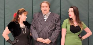 Cast members Lura Longmire (left), Rick Hoover and Mary Reischmann