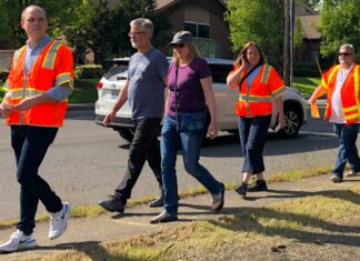 City of Tigard and ODOT walk of Hall Blvd in search of solutions to road problems