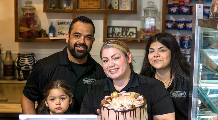 Mom and pop bakeshop Good Cake Bakery rises from deep, delicious lineage Edgar Contreras and Jay Burton with their children Dannale (3) and Ludwika (13).