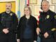 Tigard American Legion Resumes Honoring First-responders and Students Tigard American Legion Post 158 Firefighter of the Year Tyler Sanford (left) stands with Post Commander Allyson Kropf and Tigard Police Commander Jamey McDonald.