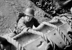 Climbing rope ladders was part of the Army training for Bob Lorenz.
