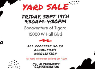 Bonaventure of Tigard to Host Yard Sale Fundraiser for the Alzheimer’s Association