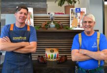 Sole Revival: Top Shelf Shoe Repair Brings Back a Needed Service to Tigard Top Shelf Shoe Repair owner/operator Bryan Berkey poses for a photo with his mentor, Donny Meyers, formerly of New Shoes on Main Street in Downtown Tigard Jules Rogers/Tigard life