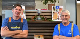 Sole Revival: Top Shelf Shoe Repair Brings Back a Needed Service to Tigard Top Shelf Shoe Repair owner/operator Bryan Berkey poses for a photo with his mentor, Donny Meyers, formerly of New Shoes on Main Street in Downtown Tigard Jules Rogers/Tigard life