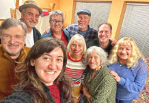 Mask & Mirror presents You Can’t Take it With You Crew back L-R: Steve Hotaling, John Bartholomew, John Knowles, Kraig Williams, Cindy Zimmerman Crew front L-R: Peter Bolger, Sophia Caruso, Jodi Johnson, Janet Vanoni.