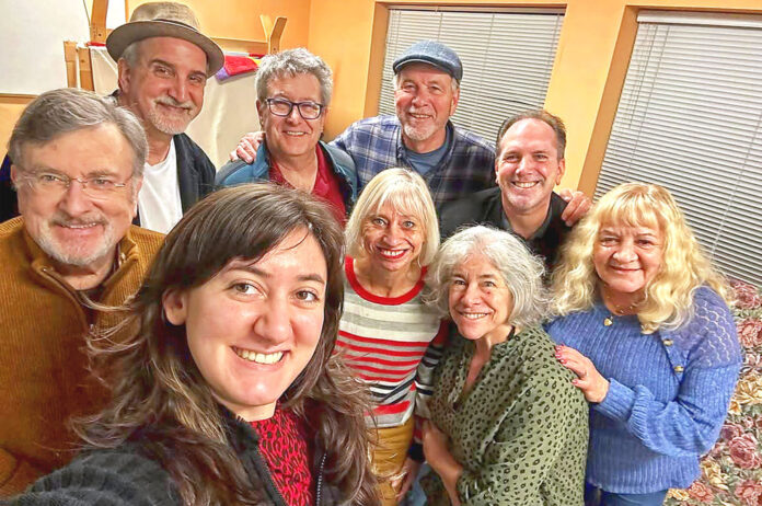96,176-Mask-and-Mirror-cast Crew back L-R: Steve Hotaling, John Bartholomew, John Knowles, Kraig Williams, Cindy Zimmerman Crew front L-R: Peter Bolger, Sophia Caruso, Jodi Johnson, Janet Vanoni.