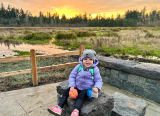 A Walk with David Quammen Stephen Alexander’s daughter, Morgan, takes in the sunset at Cook Park, a beautiful place to learn about science writing.