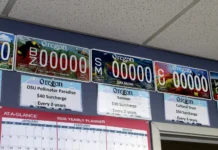 Oregon DMV reviews use of undercover license plates for federal agents in wake of legal threat Oregon license plate options are pictured.