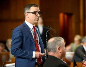 Sen. Anthony Broadman, D-Bend, speaks on the Senate floor on Thursday, June 26, 2025