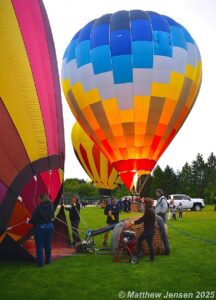 Hot air balloons on the ground at the Tigard Festival of Balloons.
