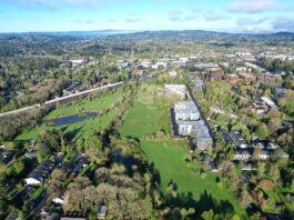 ‘Shovel-Ready’ Tigard trail project at risk after Metro shifts funding mid-stream An aerial shot of the proposed Ash Creek Nature Link path, which would connect the Metzger area to Washington Square and the regional Fanno Creek Trail, while adding an overpass over Highway 217.