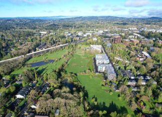 ‘Shovel-Ready’ Tigard trail project at risk after Metro shifts funding mid-stream An aerial shot of the proposed Ash Creek Nature Link path, which would connect the Metzger area to Washington Square and the regional Fanno Creek Trail, while adding an overpass over Highway 217.