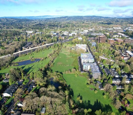 ‘Shovel-Ready’ Tigard trail project at risk after Metro shifts funding mid-stream An aerial shot of the proposed Ash Creek Nature Link path, which would connect the Metzger area to Washington Square and the regional Fanno Creek Trail, while adding an overpass over Highway 217.