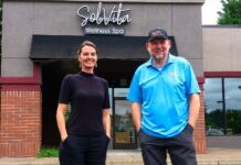 New Locally-owned Wellness Spa Gives a ‘Hug to the Nervous System’ Business Partners Tonie Lough (left) and Chad Jackson stand in front of their newly opened SolVita Wellness Spa.