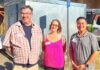Bethlehem House of Bread Gets New Fruit Fridge (L to R) Bethlehem House of Bread Pastoral Director Jeff Lowry, Portland Fruit Tree Project Executive Director Heather Kiesler and Tigard Mayor Yi-Kang Hu pose in front of the new refrigerator installed at Bethlehem House of Bread.