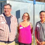 Bethlehem House of Bread Gets New Fruit Fridge (L to R) Bethlehem House of Bread Pastoral Director Jeff Lowry, Portland Fruit Tree Project Executive Director Heather Kiesler and Tigard Mayor Yi-Kang Hu pose in front of the new refrigerator installed at Bethlehem House of Bread.