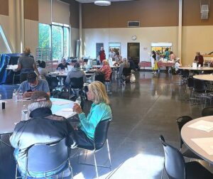 Diners sat around the Francis Hall at St. Anthony Catholic Church on Sunday, July 19, 2026. 