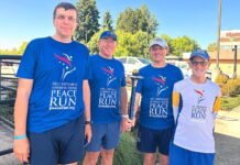 Peace Run Passes Through Tigard Teammates on the Sri Chinmoy Oneness-Home Peace Run ended their June 20 run from Otis, Oregon to Tigard at the Natural Grocers on Pacific Highway.