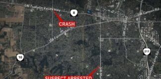 Tigard Woman Arrested in August Pedestrian Hit-and-Run A map showing where the suspect was arrested.