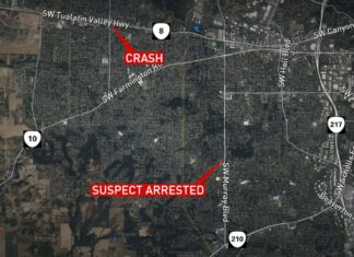 Tigard Woman Arrested in August Pedestrian Hit-and-Run A map showing where the suspect was arrested.