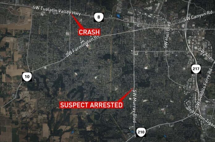 Hit-run-suspect-arrest A map showing where the suspect was arrested.