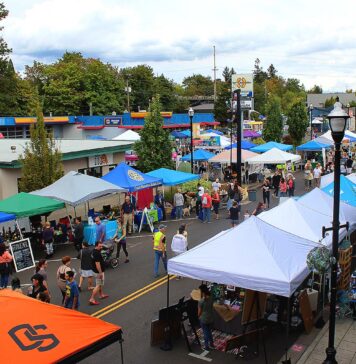 Tigard Street Fair is back on September 12th! An overhead view of the Tigard Street Fair
