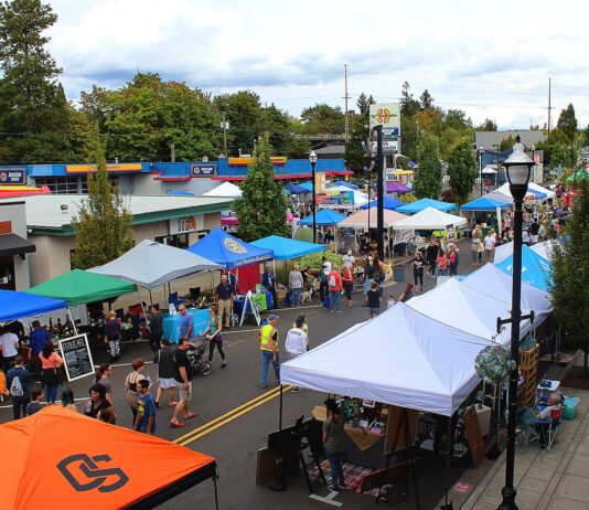 Tigard Street Fair is back on September 12th! An overhead view of the Tigard Street Fair