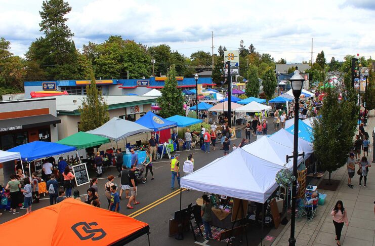 Tigard Street Fair is back on September 12th! An overhead view of the Tigard Street Fair
