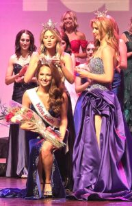 Tigard Alumnus Deja Fitzwater (center) is crowned Miss Idaho. Fitzwater competes for the Miss America title this month in West Palm Beach Florida.