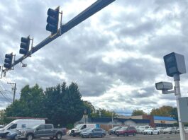 Tigard Traffic Cameras Show Results – and Challenges Traffic cameras at the intersection of Southwest Pacific Highway and Hall Boulevard monitor speed and red-light violations.