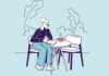 Time to Review Your Medicare Coverage An illistration of a woman reading.